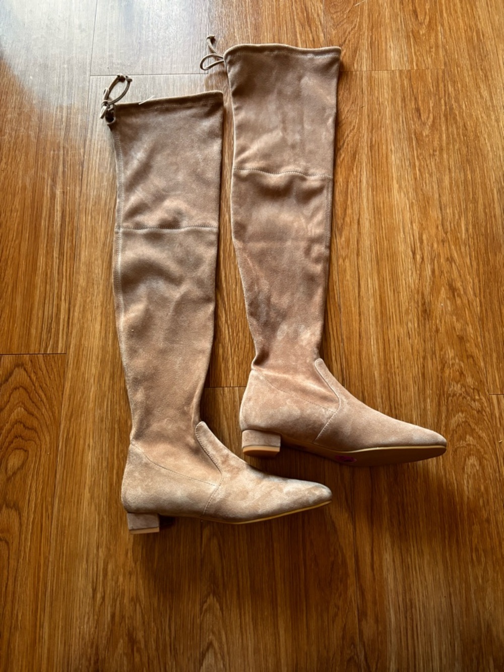 Stuart Weitzman Taupe Suede Over-the-Knee Boots